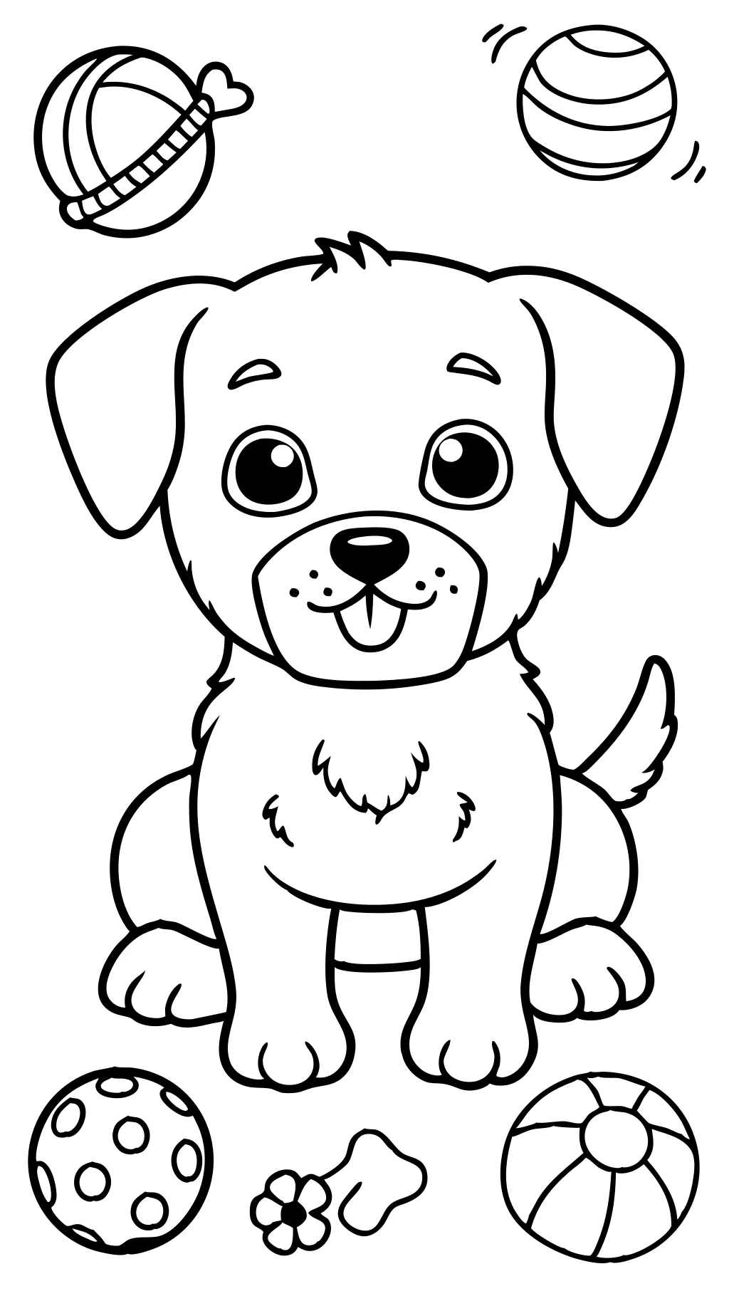 coloriages de chiots mignons